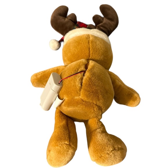 Main Joy Limited Plush Tickle Wiggle Smiley Reindeer 16” Sings Gingerbread Man - Picture 3 of 5
